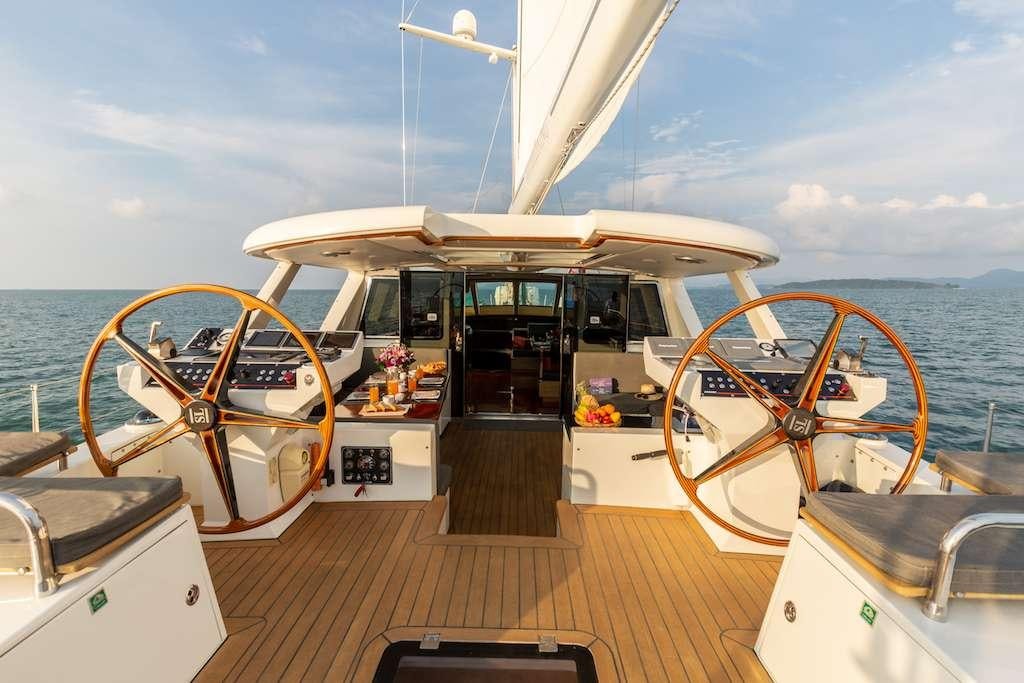 a boat on the water aboard SILVERLINING Yacht for Charter