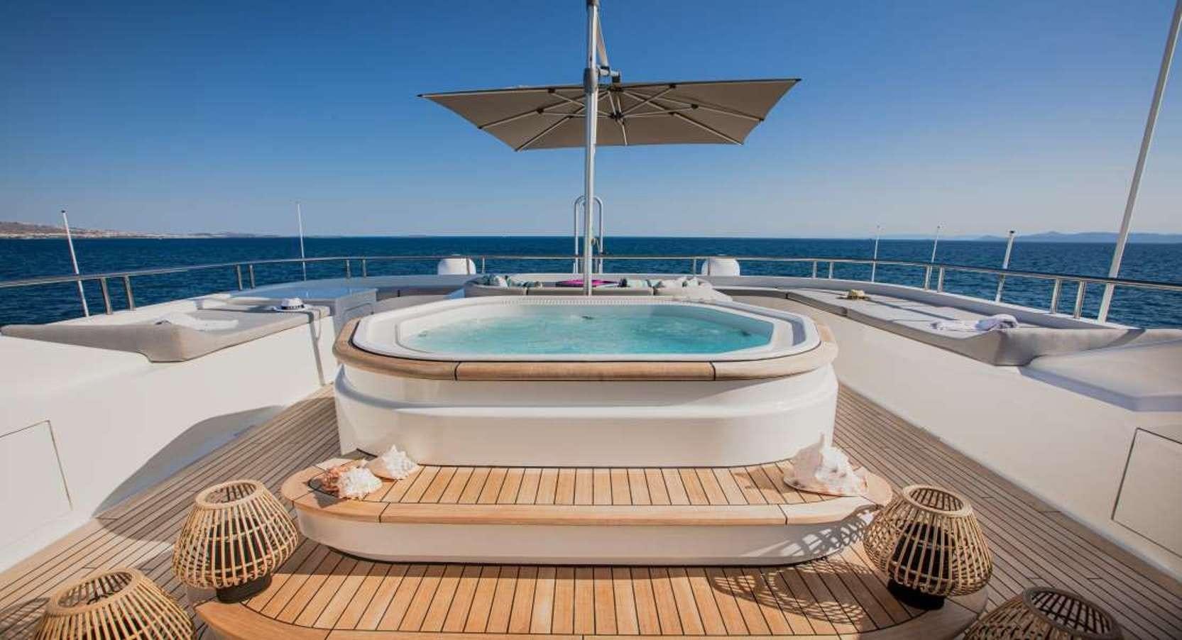 a pool on a deck aboard MARLA Yacht for Charter