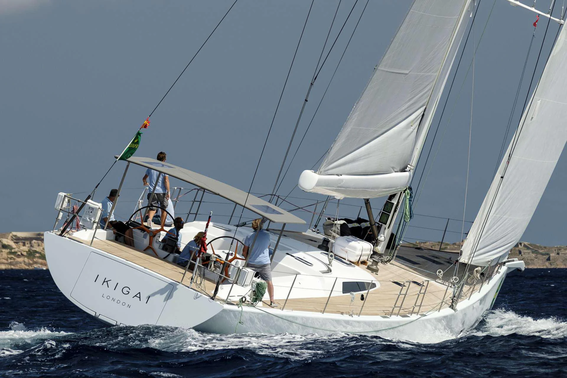 a group of people sailing on a boat aboard IKIGAI Yacht for Charter