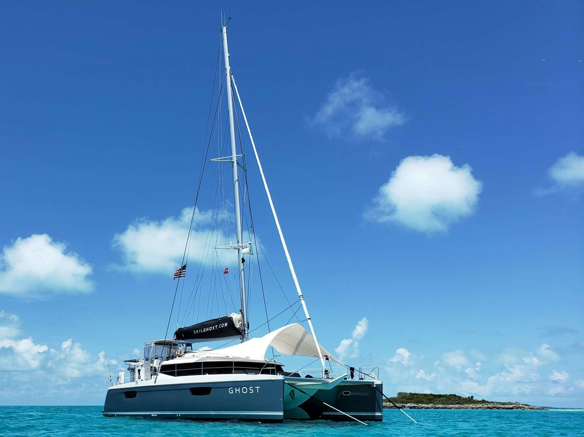 a boat on the water aboard Ghost Yacht for Charter