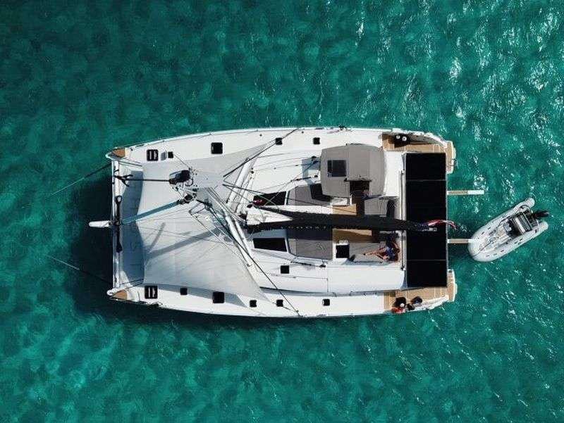 a boat in the water aboard Ghost Yacht for Charter
