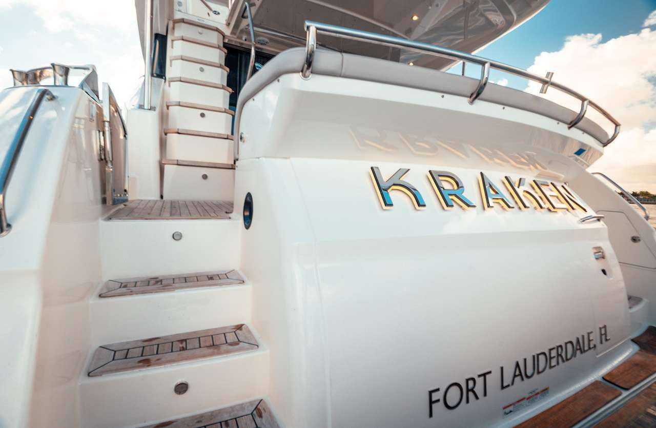a white truck with a ladder aboard KRAKEN Yacht for Charter