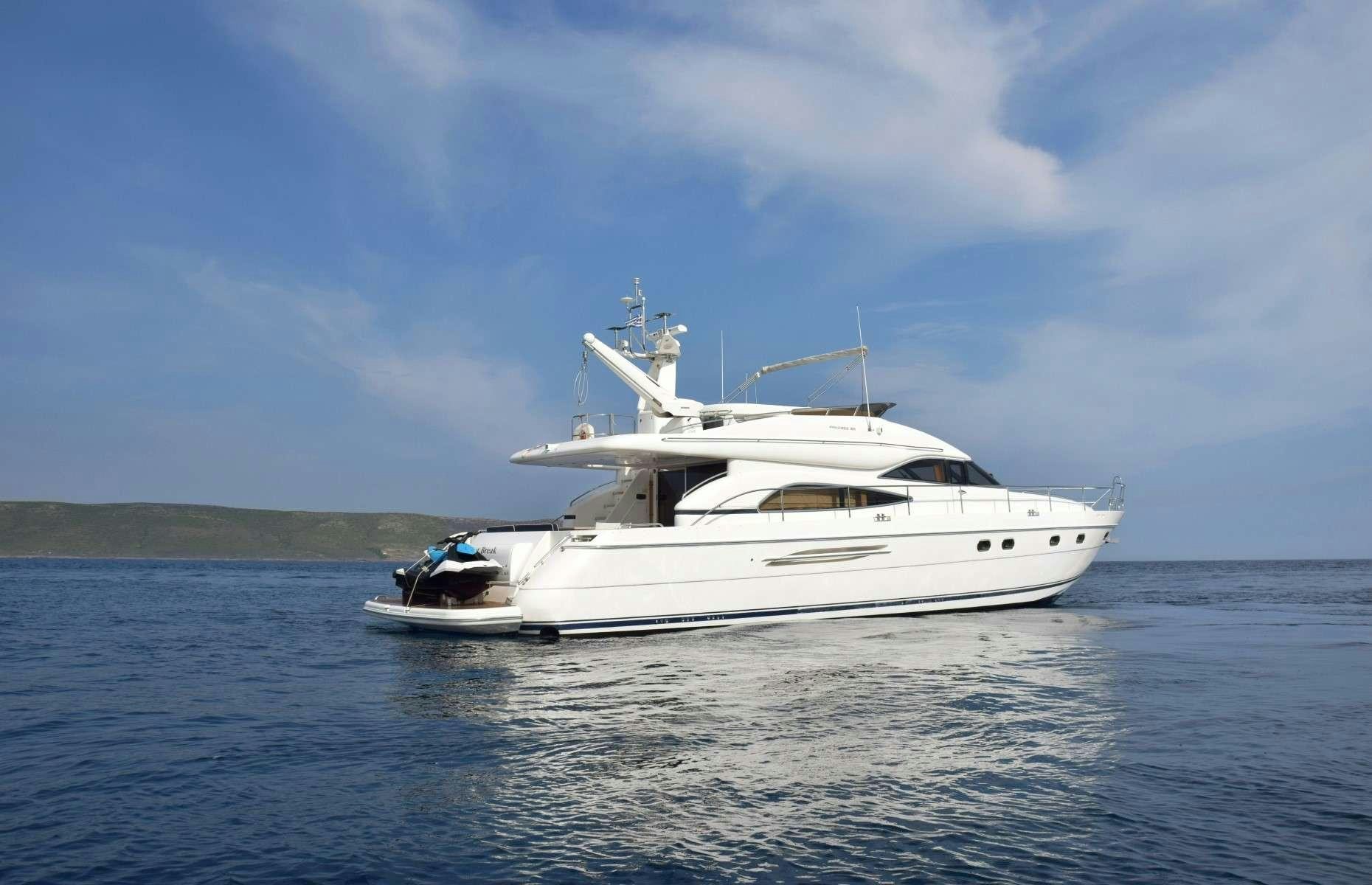 a white yacht in the water aboard FAST BREAK Yacht for Charter
