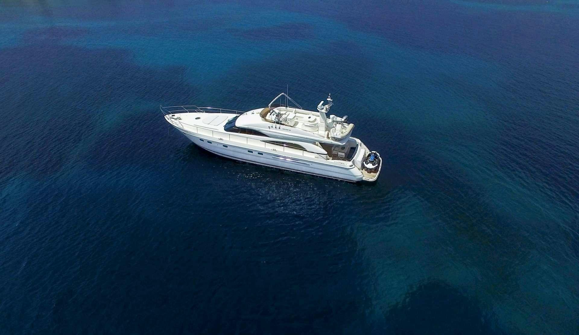 a white boat in the water aboard FAST BREAK Yacht for Charter