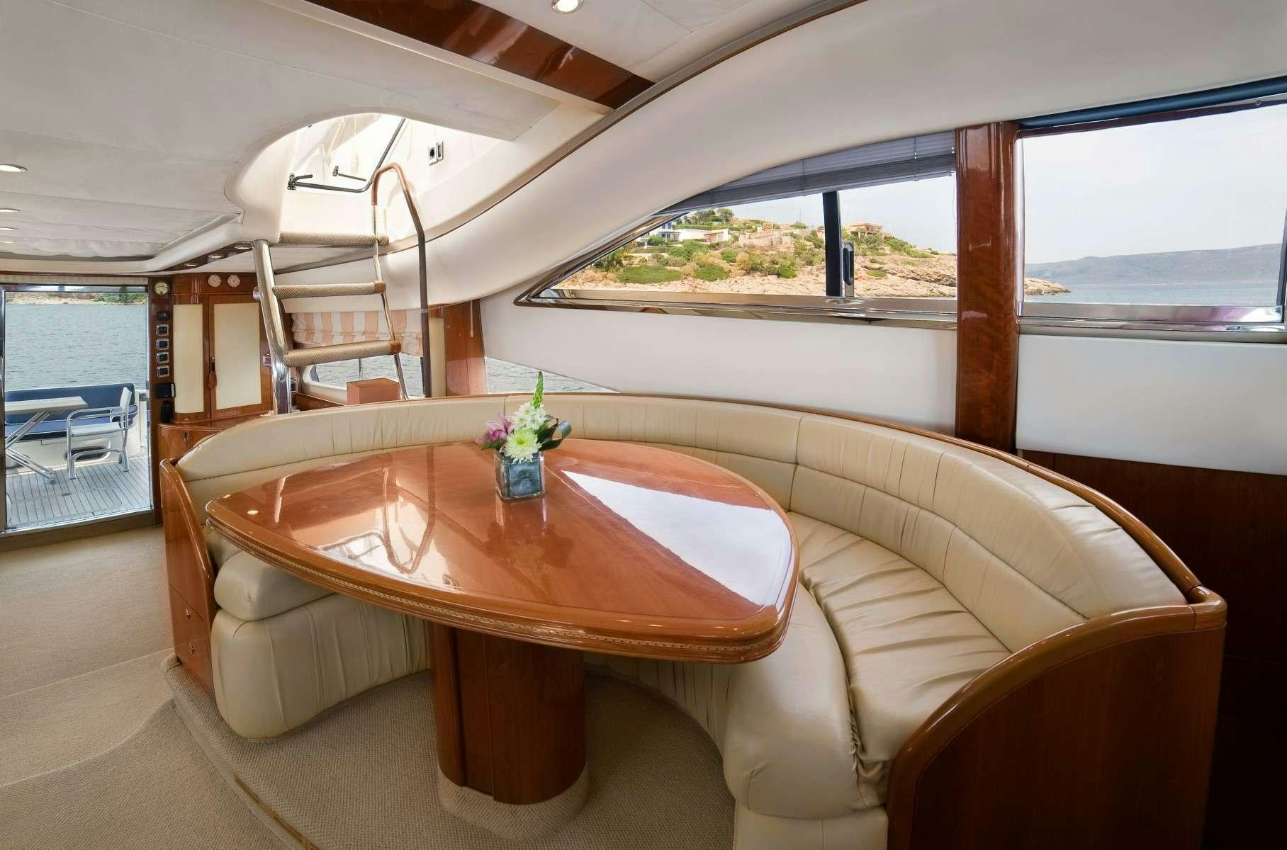 a table and chairs in a room aboard FAST BREAK Yacht for Charter