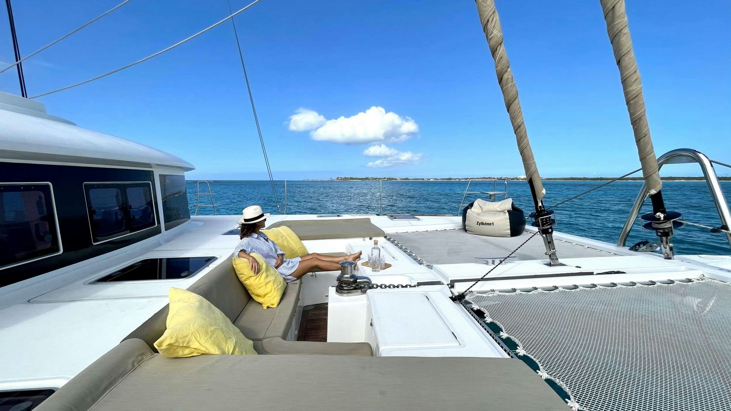 a person on a boat aboard ZYLKENE 1 Yacht for Charter