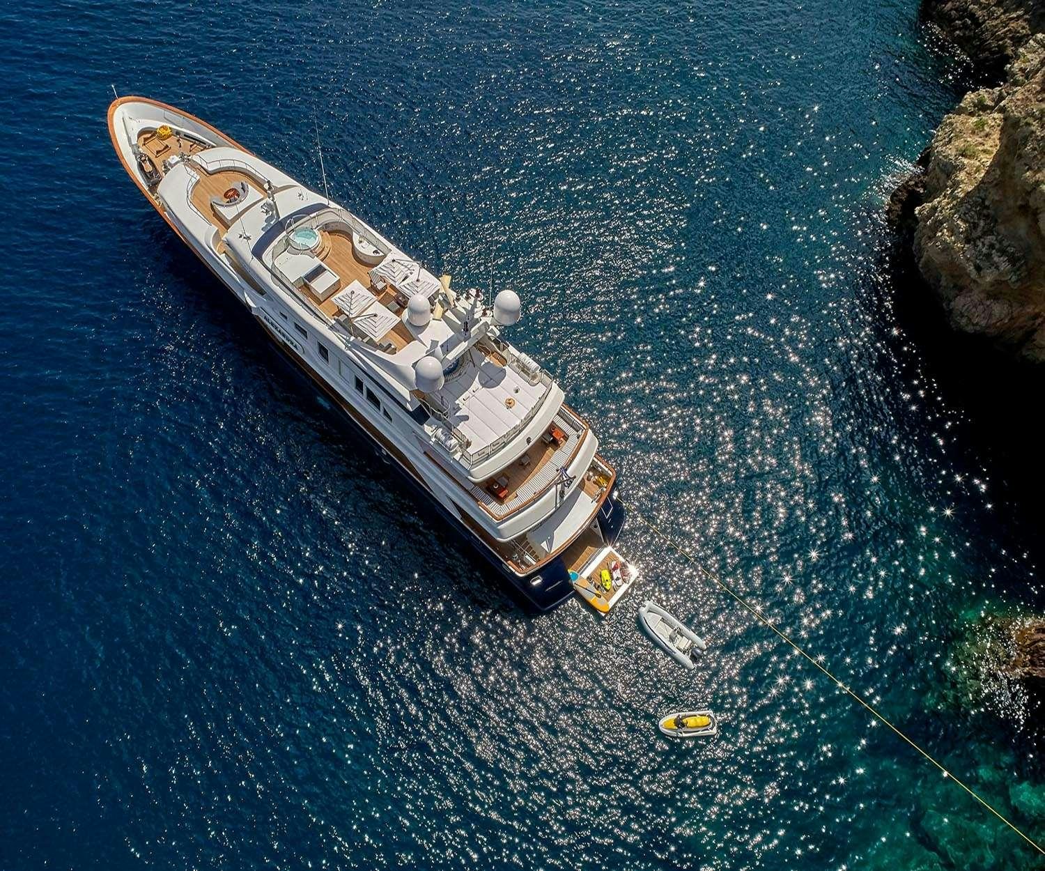 a satellite in the water aboard ALEXANDRA Yacht for Charter