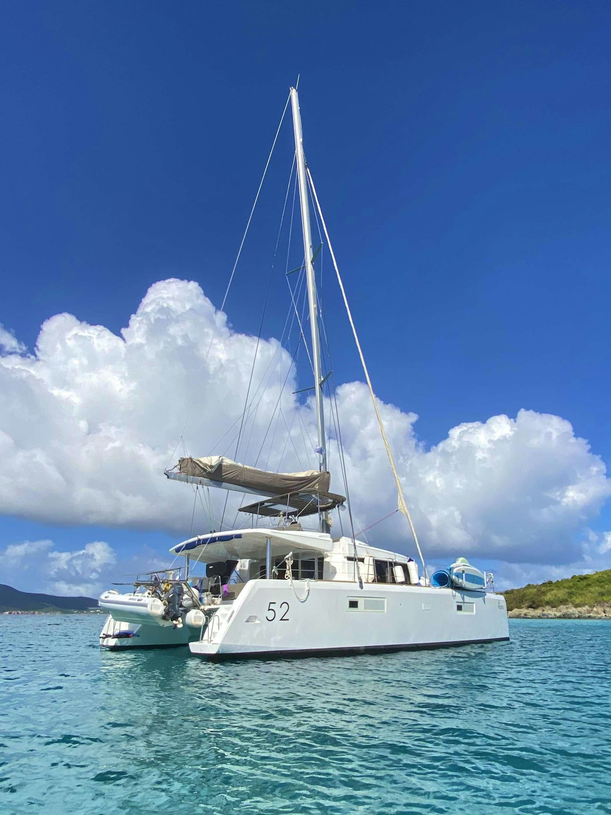 a boat on the water aboard RUMBA Yacht for Charter