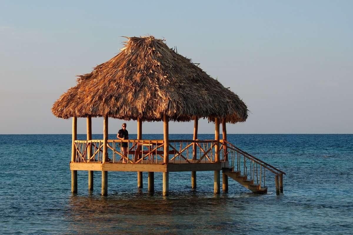 a hut on the water aboard LUNA SEA Yacht for Charter