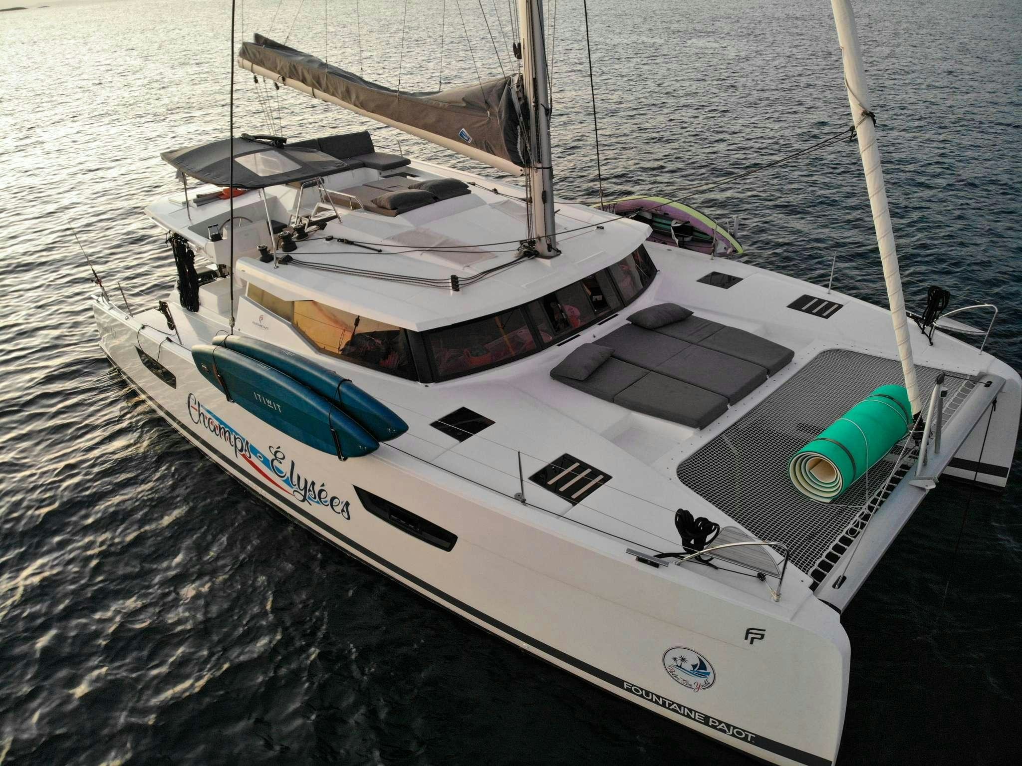 a boat in the water aboard CHAMPS ELYSEES Yacht for Charter