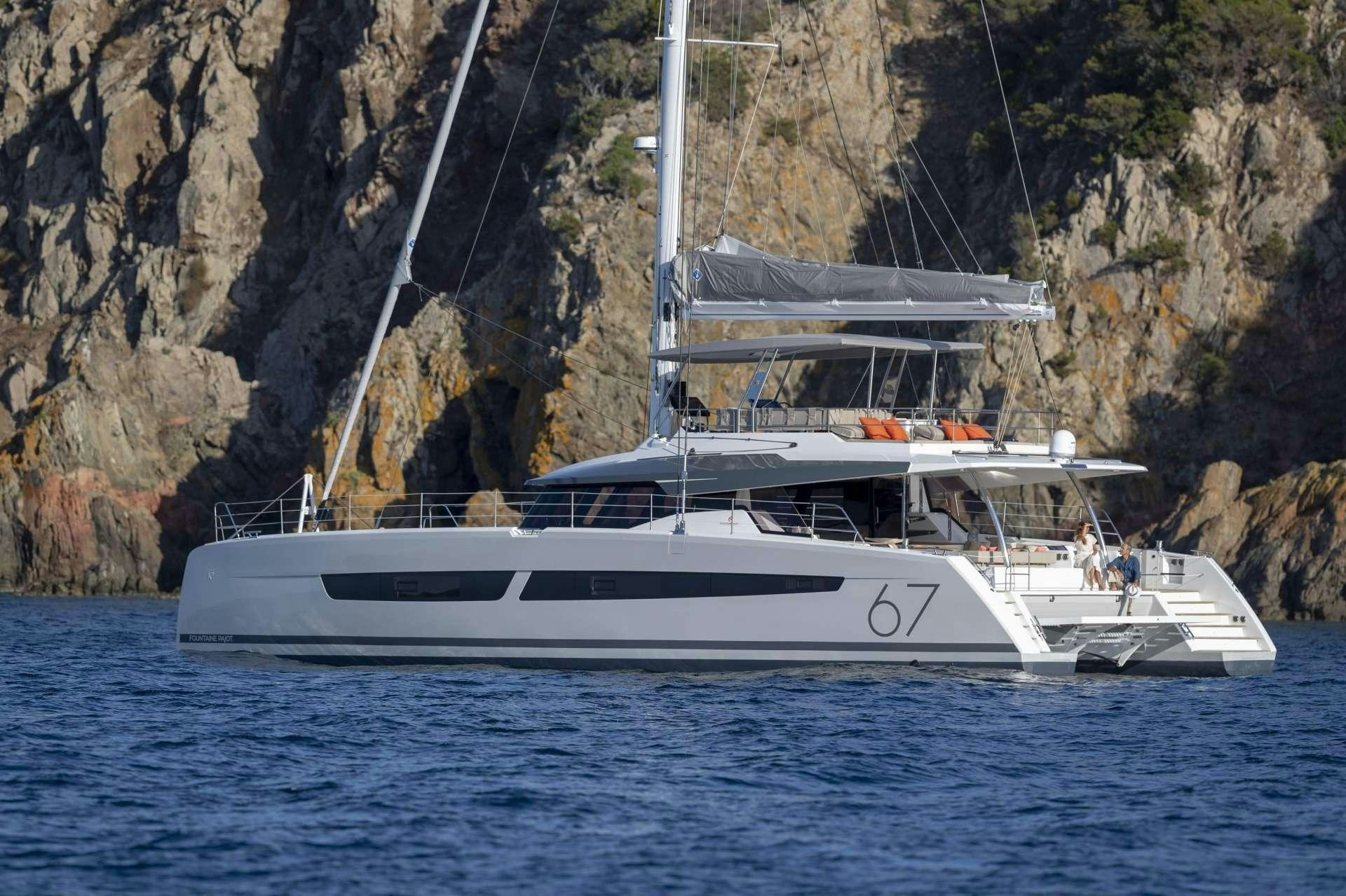 a boat on the water aboard AETHER Yacht for Charter