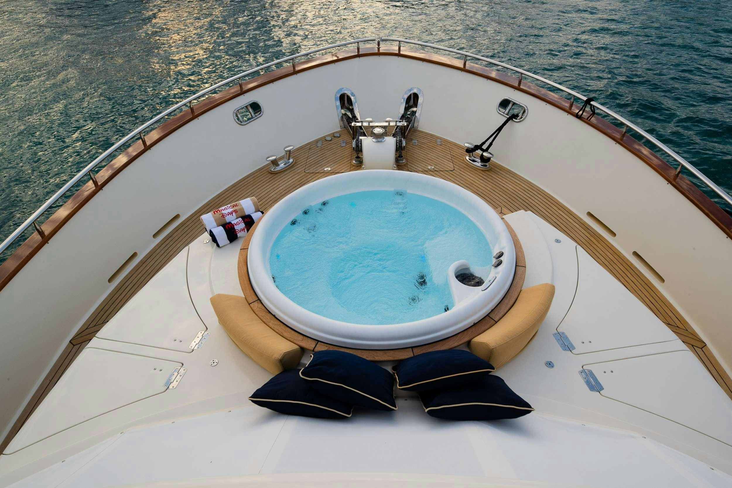 a swimming pool on a boat aboard MAGICAL DAYS Yacht for Charter