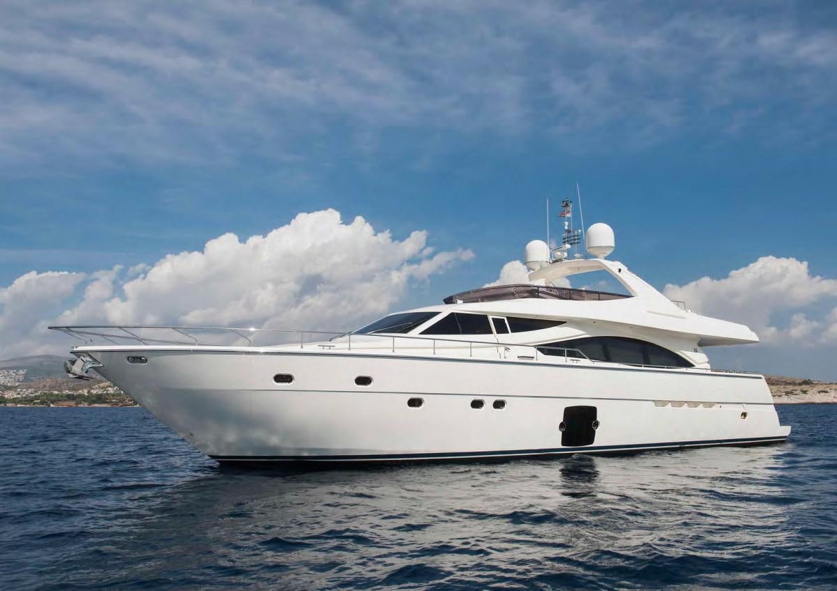 a white yacht in the water aboard JULIE M Yacht for Charter