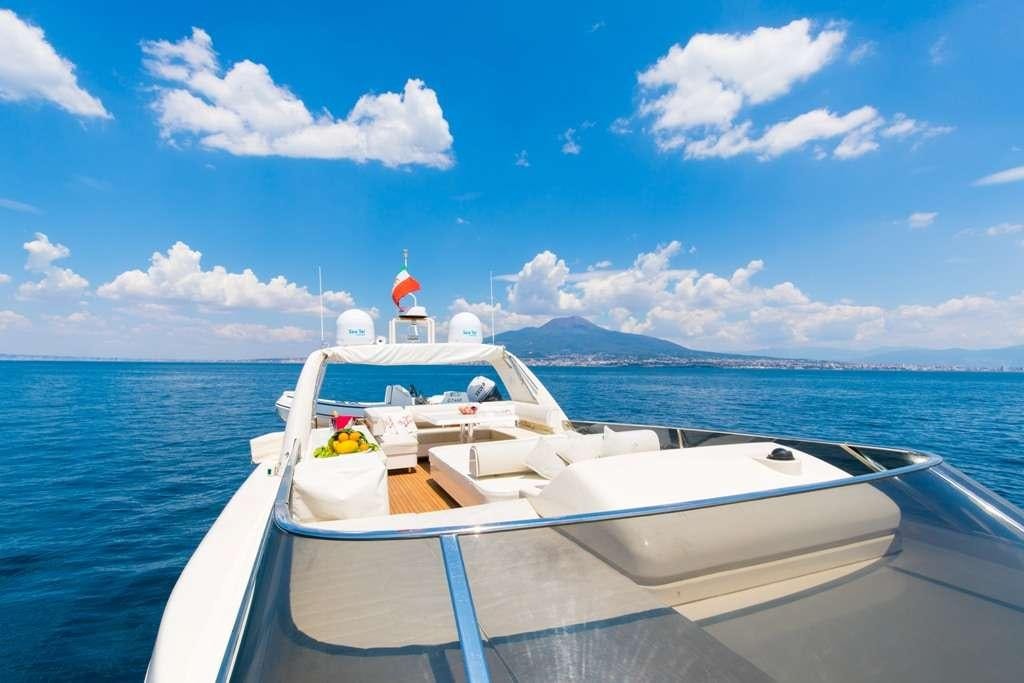 a boat on the water aboard RIVIERA Yacht for Charter
