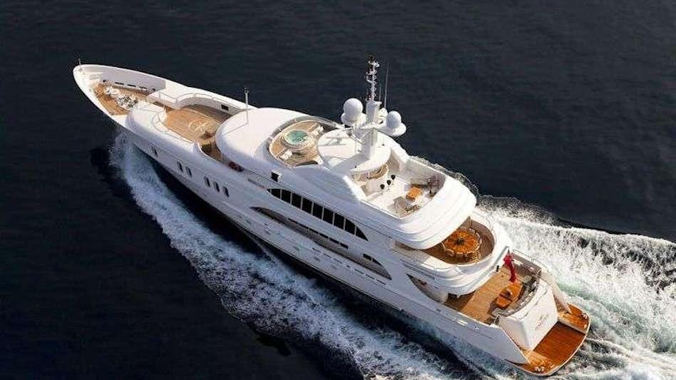 a space ship in the water aboard SENSATION Yacht for Charter