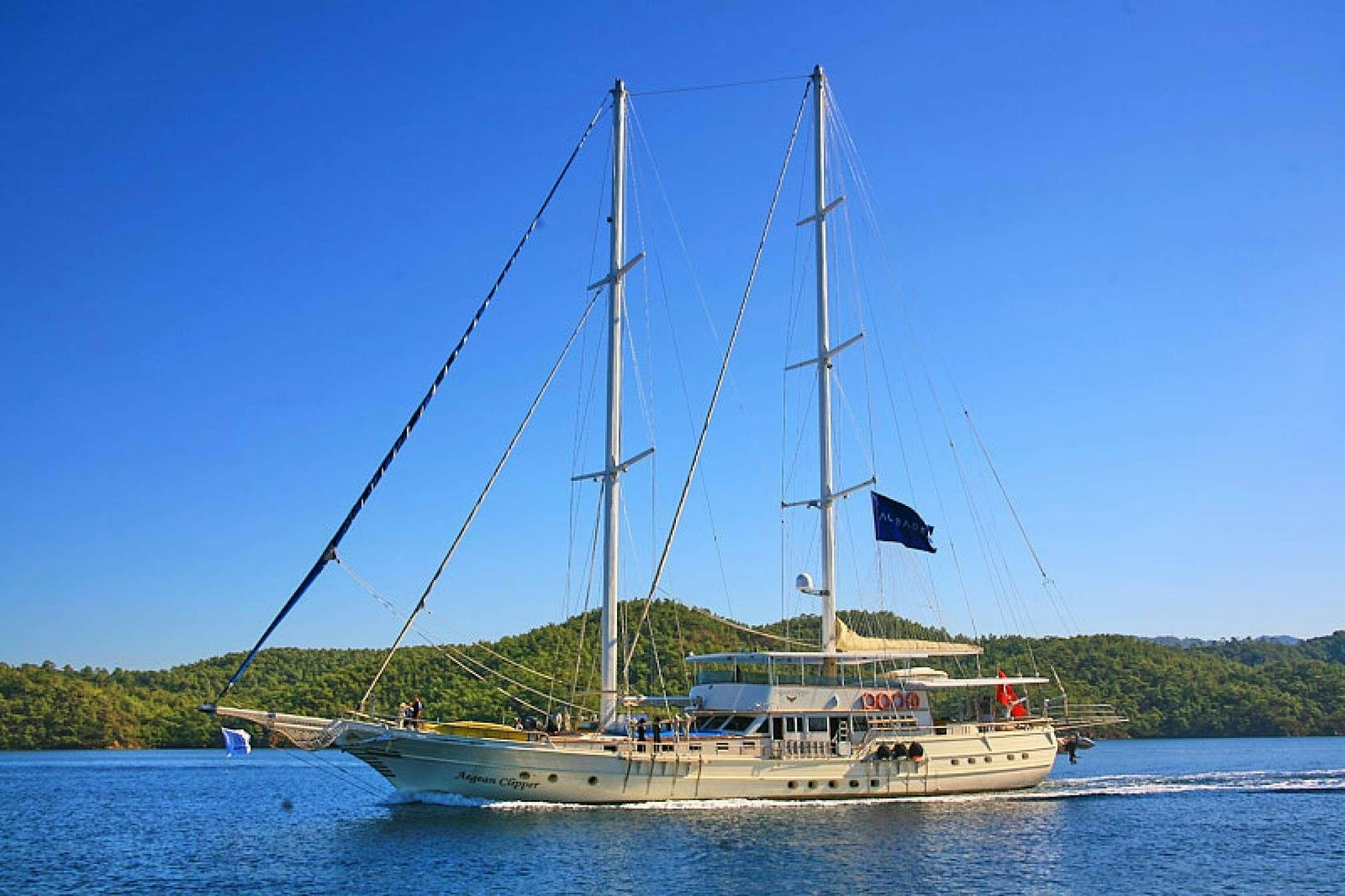 a sailboat on the water aboard AEGEAN CLIPPER Yacht for Charter