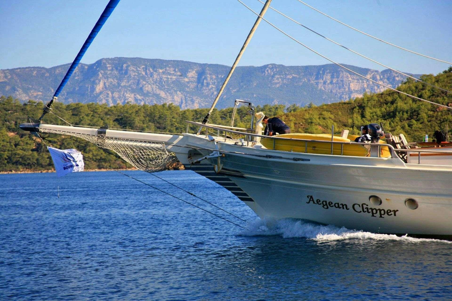 a boat on the water aboard AEGEAN CLIPPER Yacht for Charter