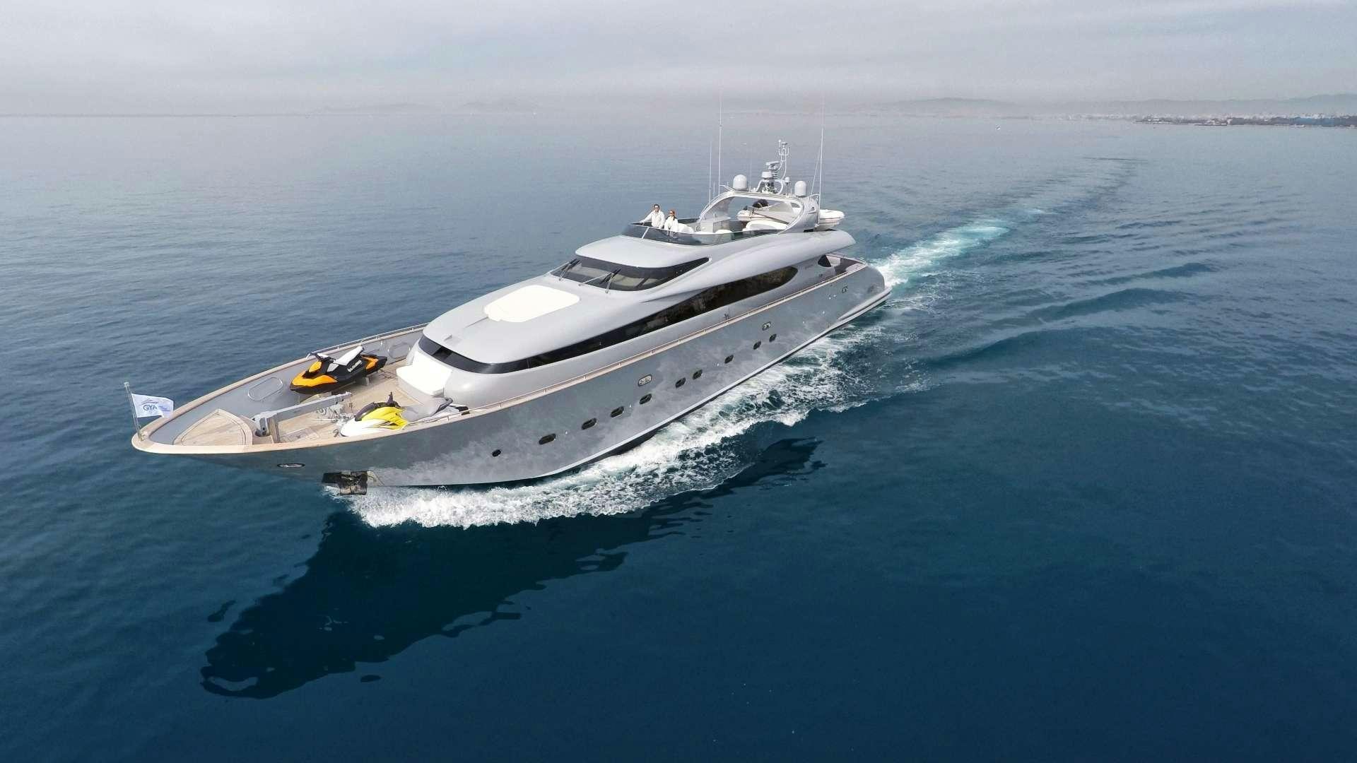 a white yacht in the water aboard IF Yacht for Charter