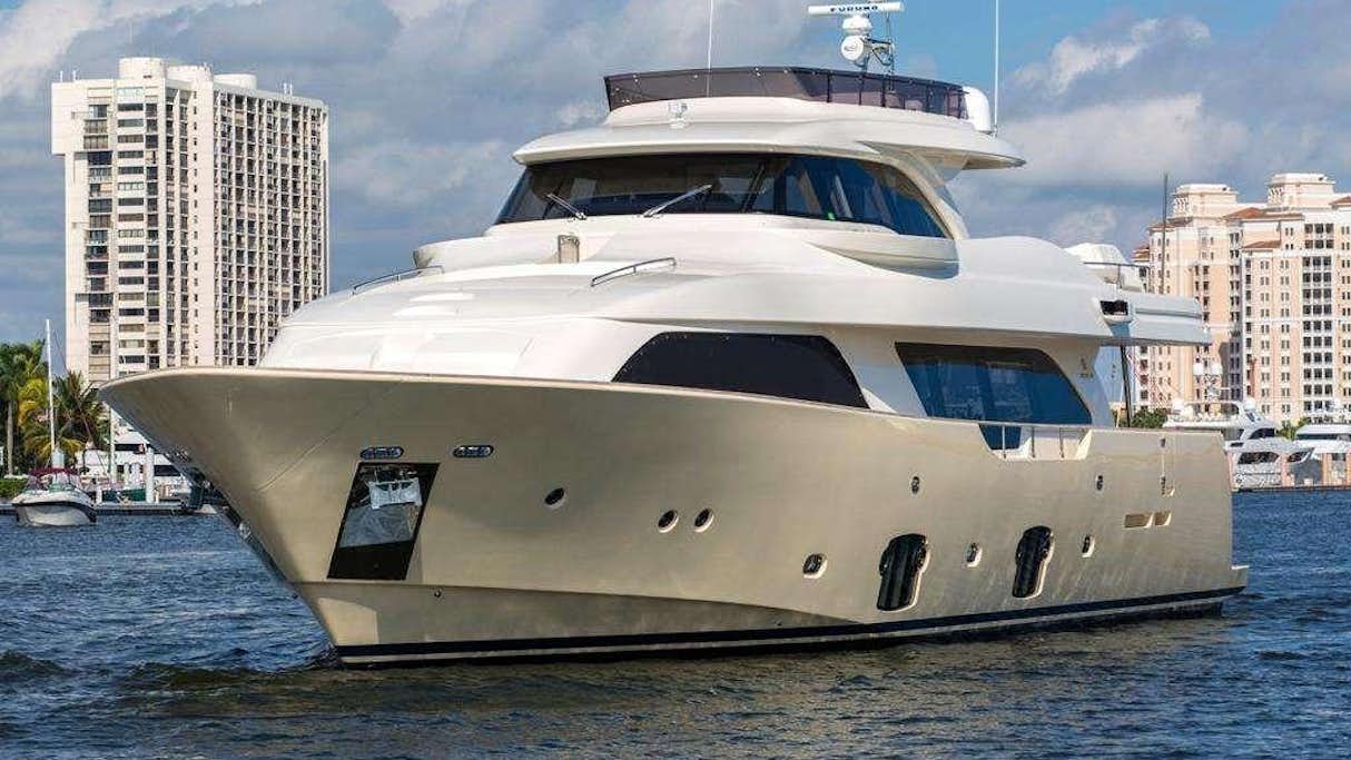 a large white yacht aboard SLAINTE III Yacht for Charter