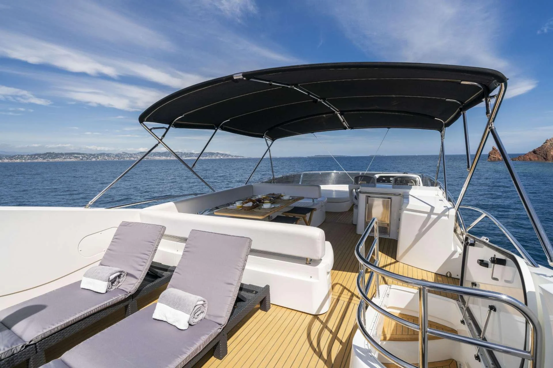 a boat on the water aboard LAZY P Yacht for Charter