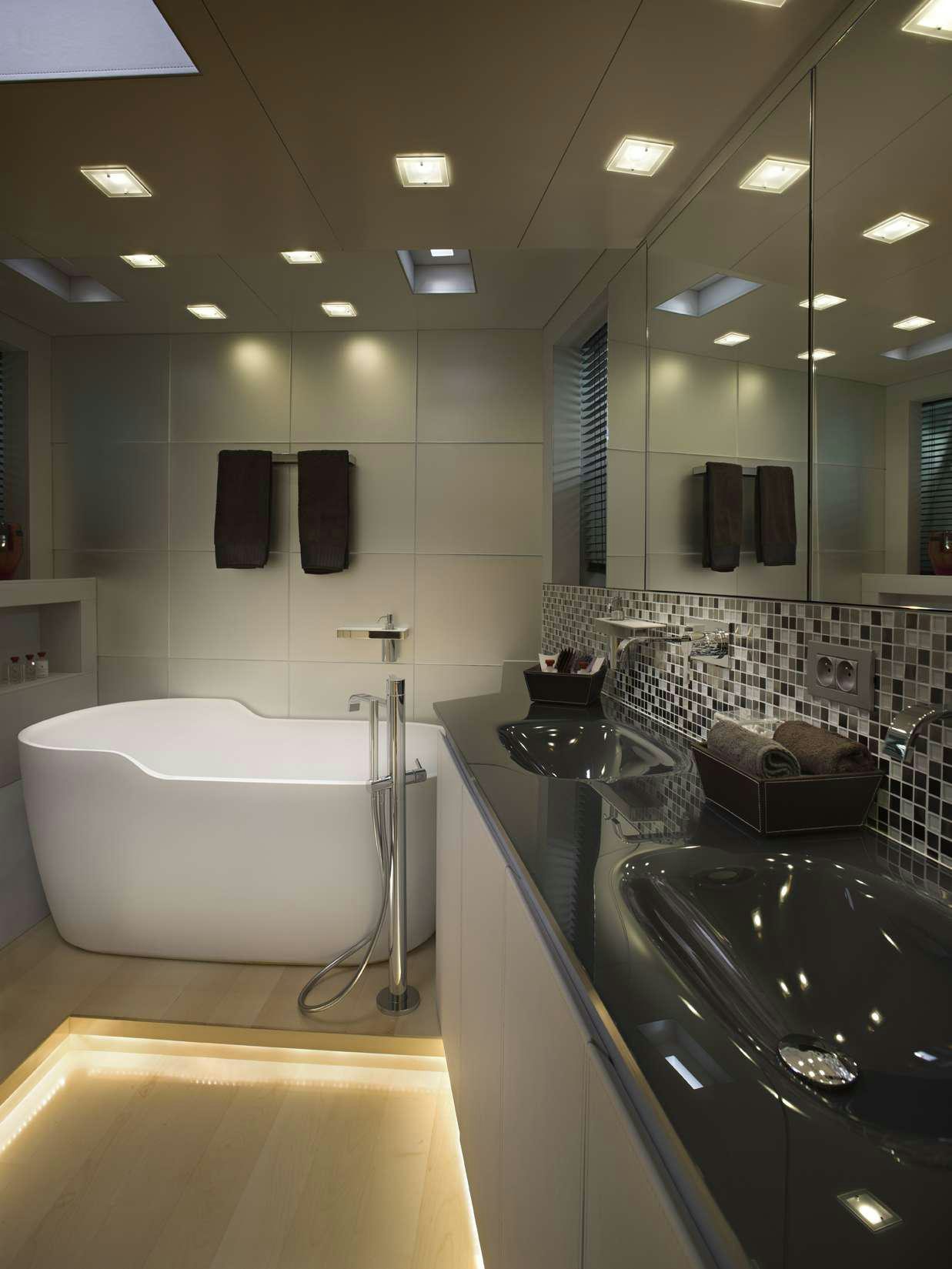 a bathroom with a large tub aboard TEMPEST WS Yacht for Charter