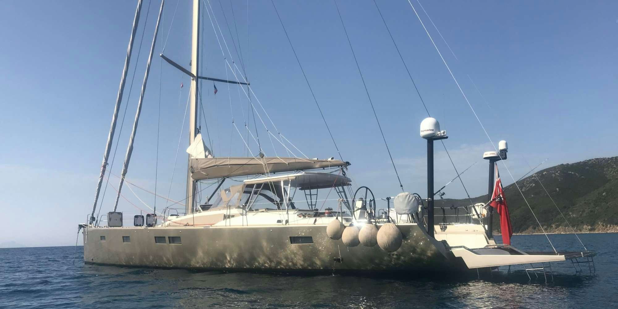 a boat on the water aboard ICHTUS Yacht for Charter
