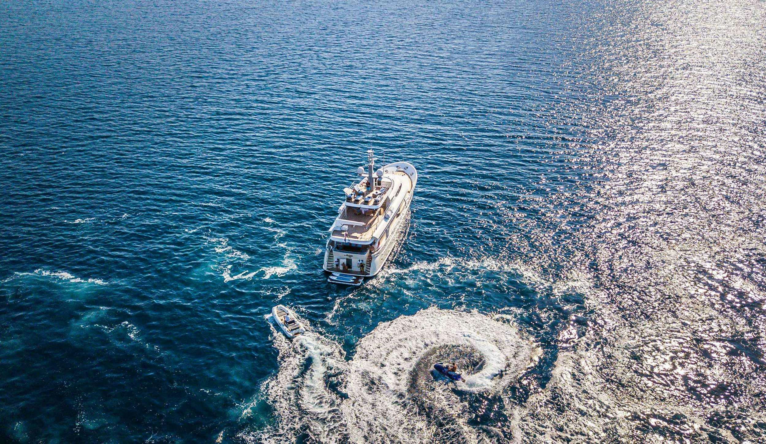 a boat in the water aboard MILAYA Yacht for Charter