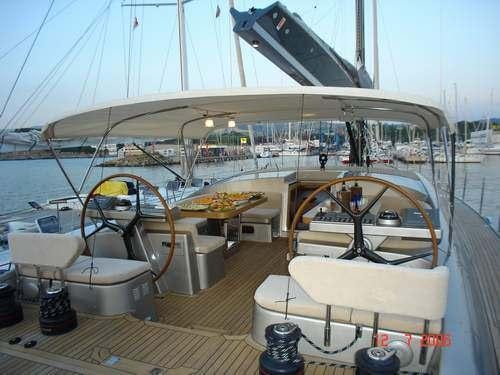 a large ship with a large deck aboard WIZARD Yacht for Charter