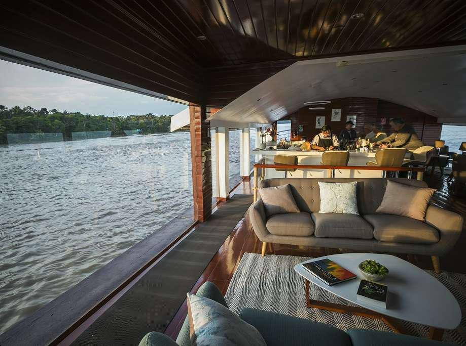 a boat on the water aboard CRUCERO AMAZONAS Yacht for Charter