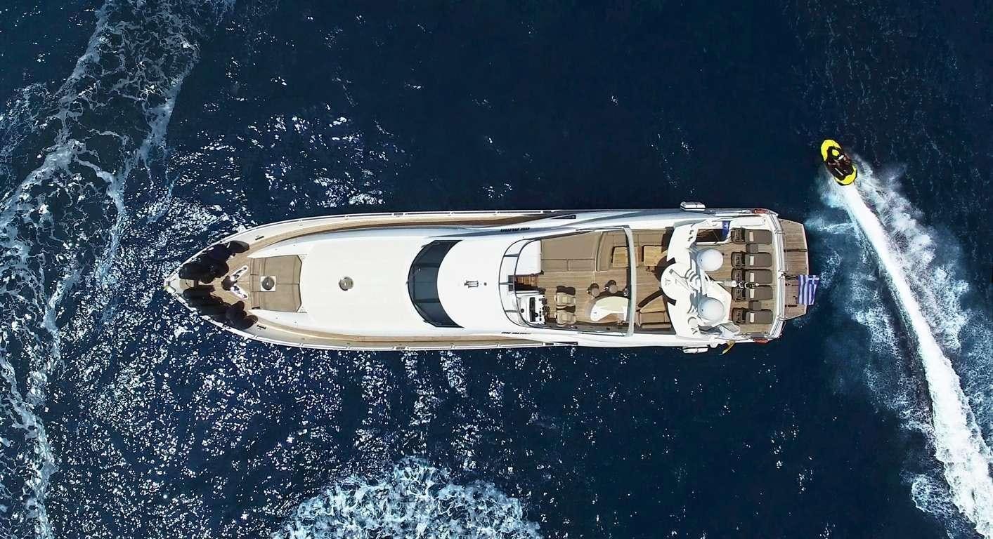 a space ship in outer space aboard MI ALMA Yacht for Charter