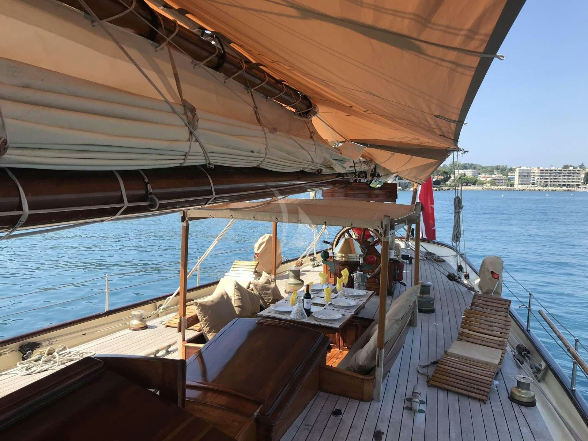 a boat on the water aboard Sunshine Yacht for Charter