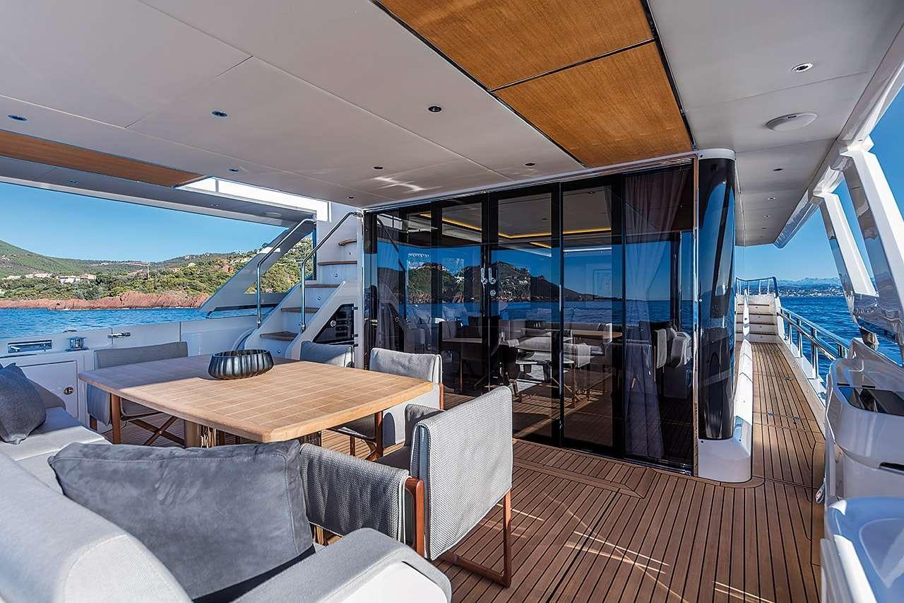 a boat on the water aboard ENIGMA Yacht for Charter
