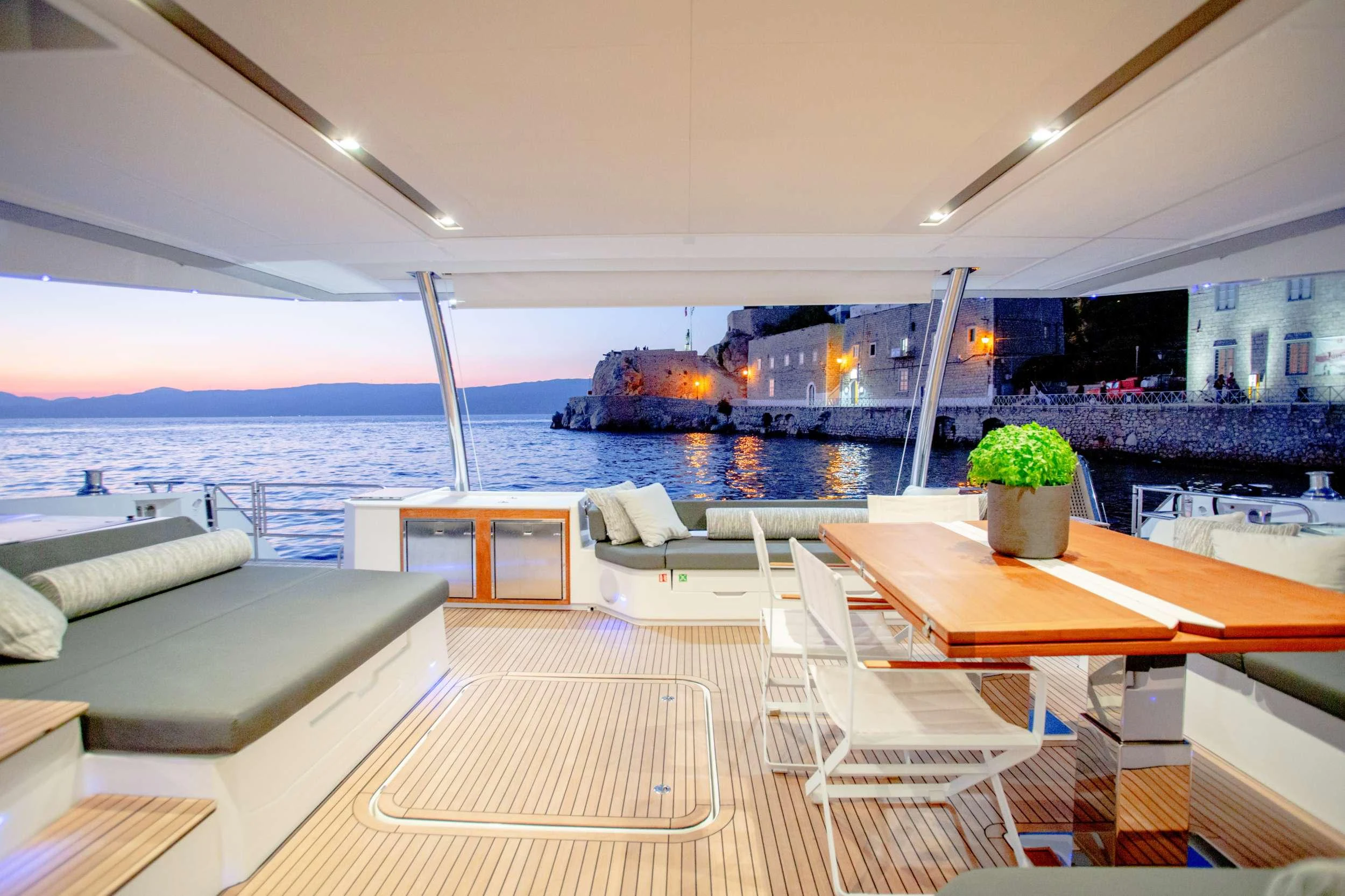 a room with a large pool aboard CHRISTAL MIO Yacht for Charter