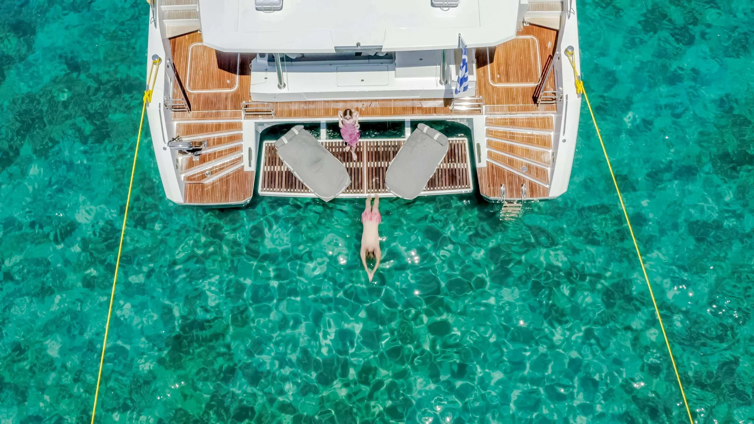 a satellite in a grassy area aboard CHRISTAL MIO Yacht for Charter