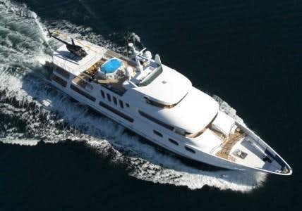 a high angle view of a boat aboard LEIGHT STAR Yacht for Charter
