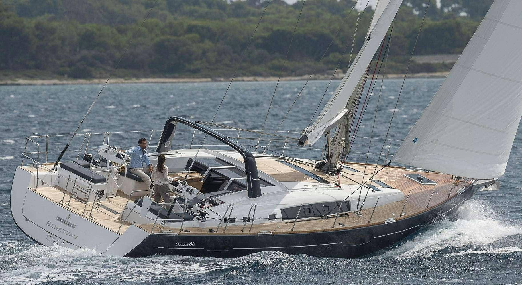 a couple of people sailing on a boat aboard OCEAN STAR Yacht for Charter