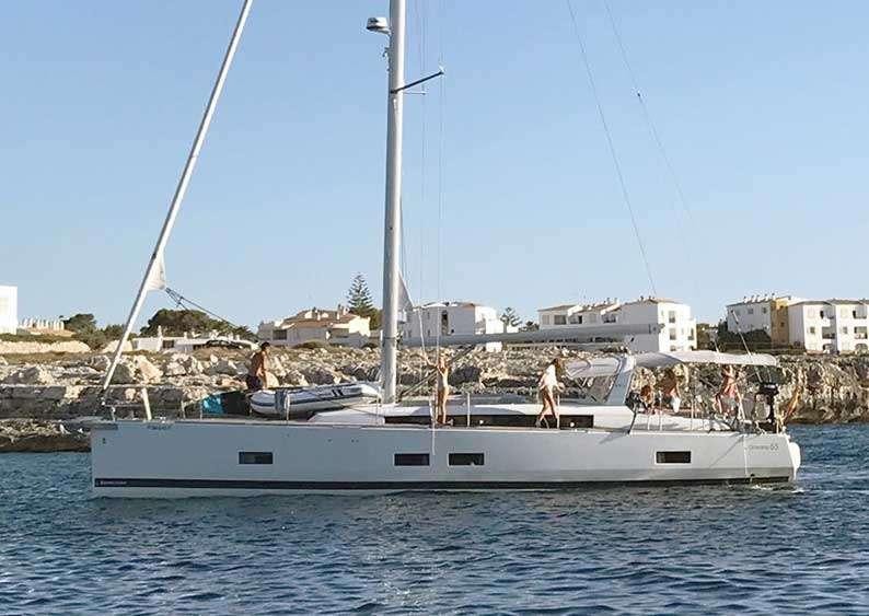 a boat with people on it aboard SIRIUS Yacht for Charter
