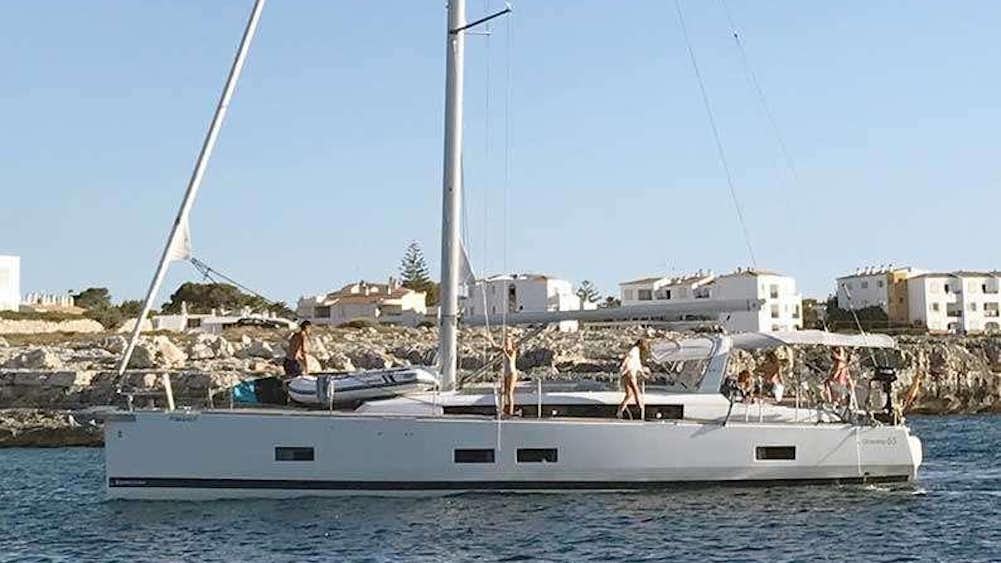 a boat with people on it aboard SIRIUS Yacht for Charter