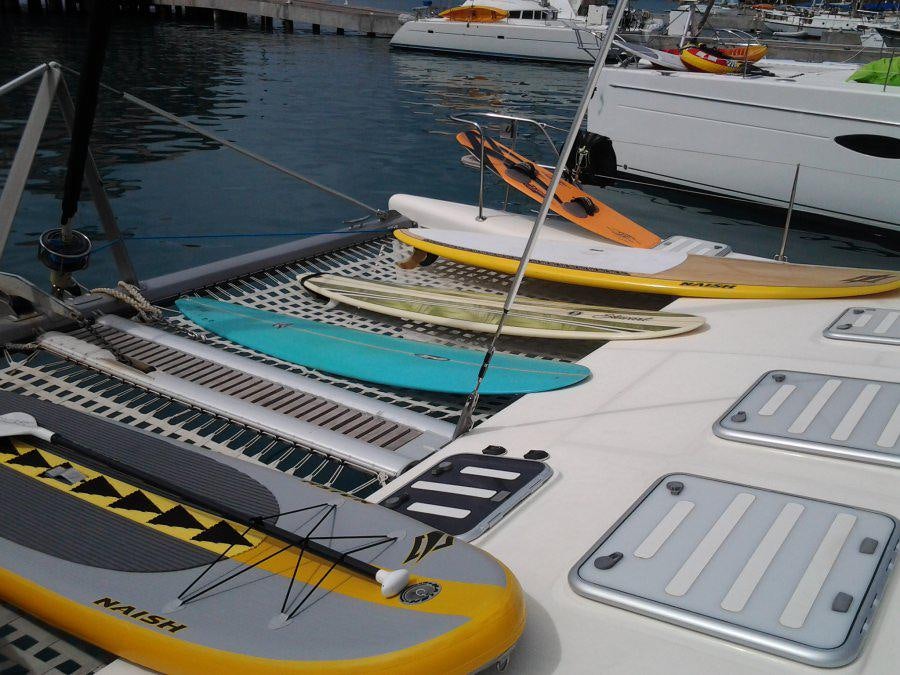 a group of boats on a dock aboard FEEL THE MAGIC Yacht for Charter