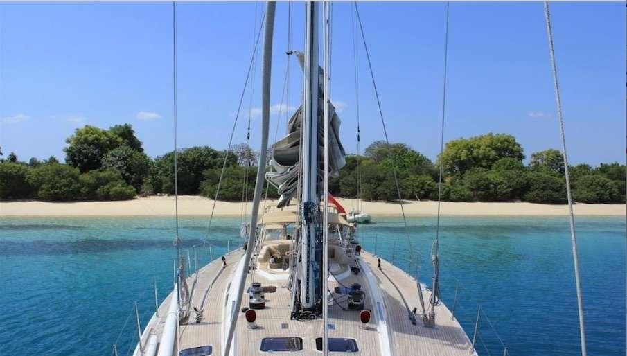 a sailboat on the water aboard ASPIRATION Yacht for Charter