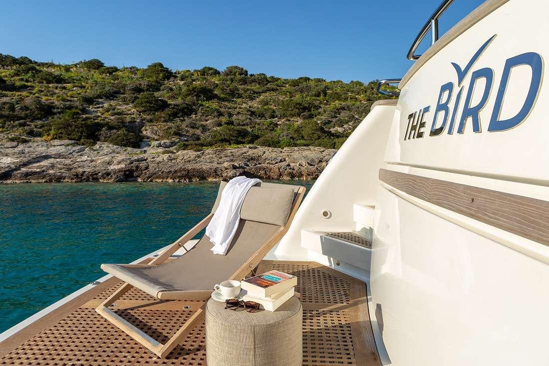a boat on the water aboard THE BIRD Yacht for Charter