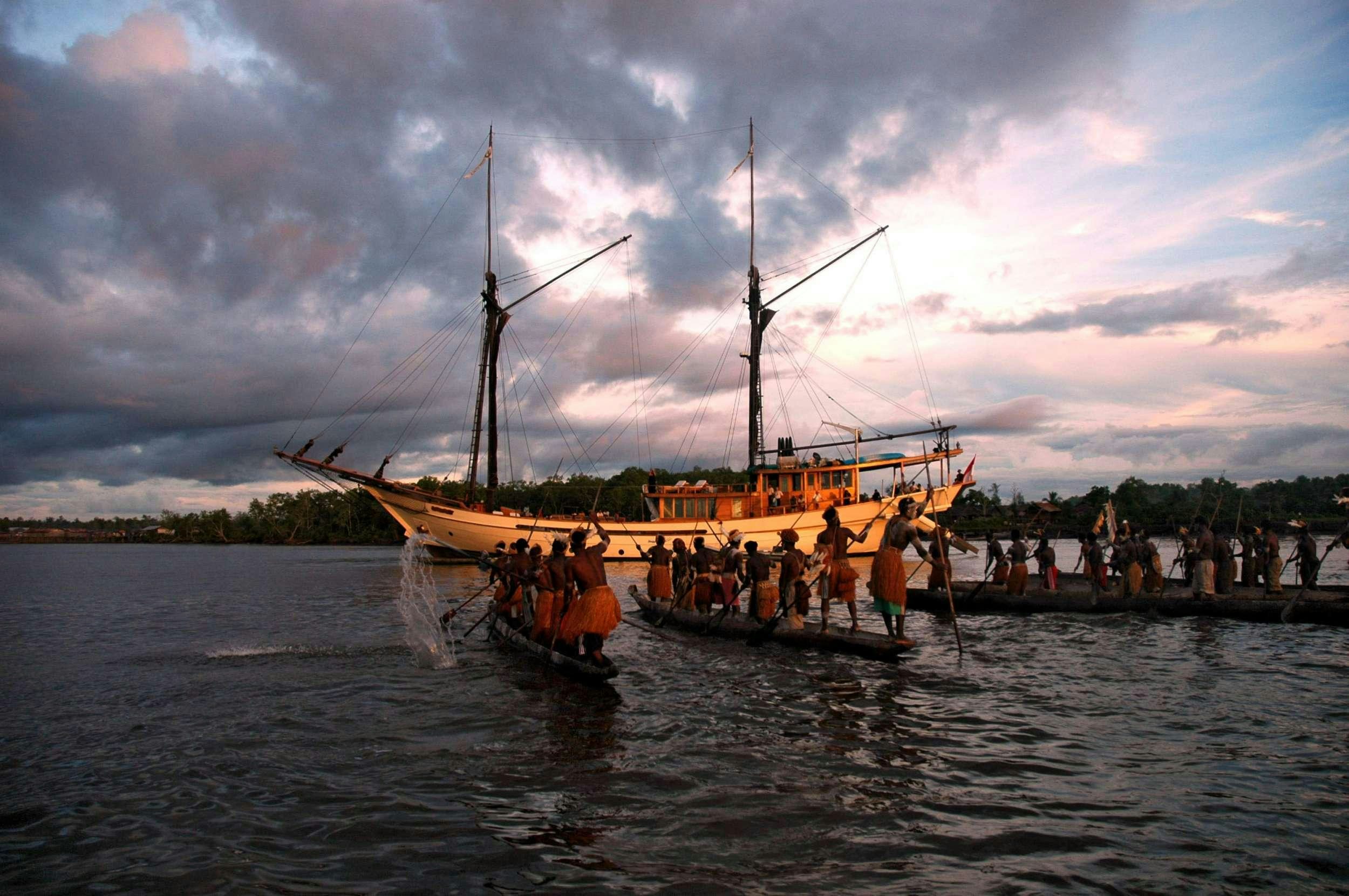 a group of people in a boat aboard SILOLONA Yacht for Charter