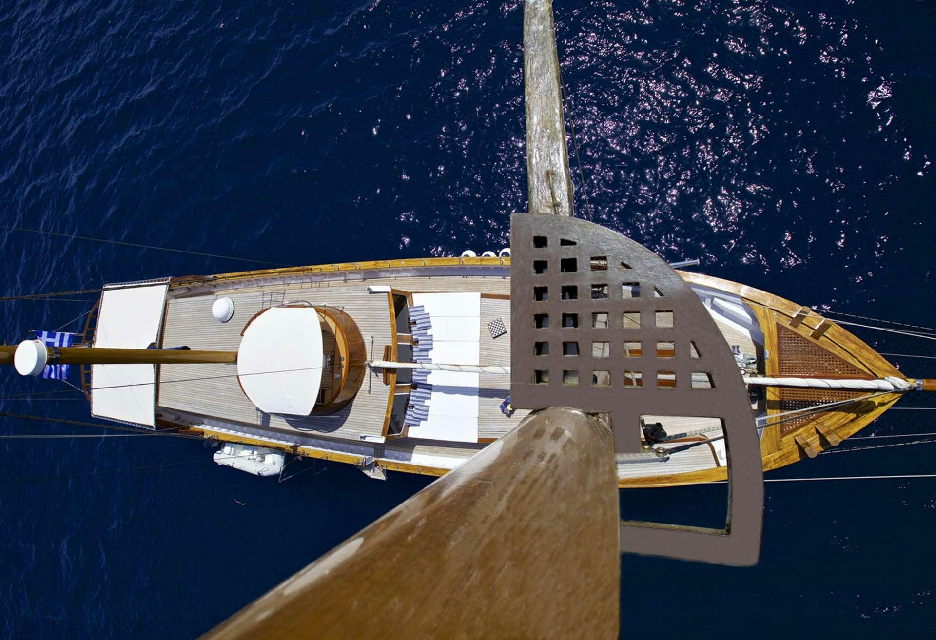 a space shuttle on a launch pad aboard HERMINA Yacht for Charter