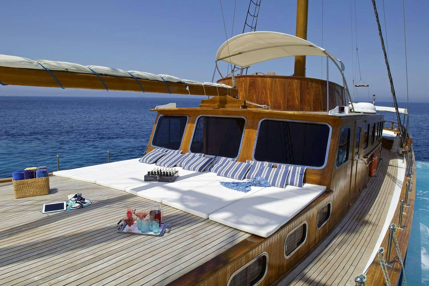 a boat on the water aboard HERMINA Yacht for Charter