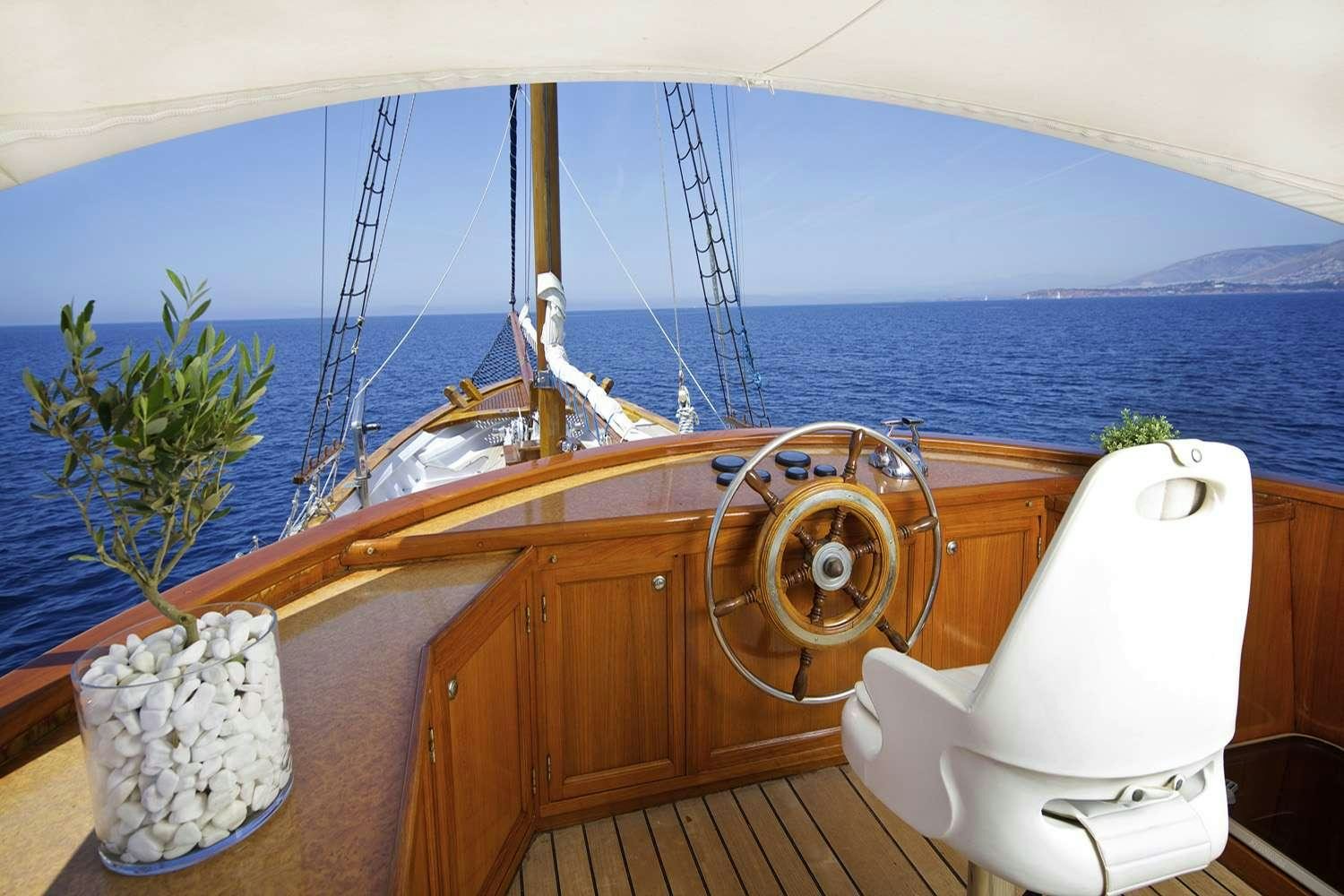 a boat on a body of water aboard HERMINA Yacht for Charter