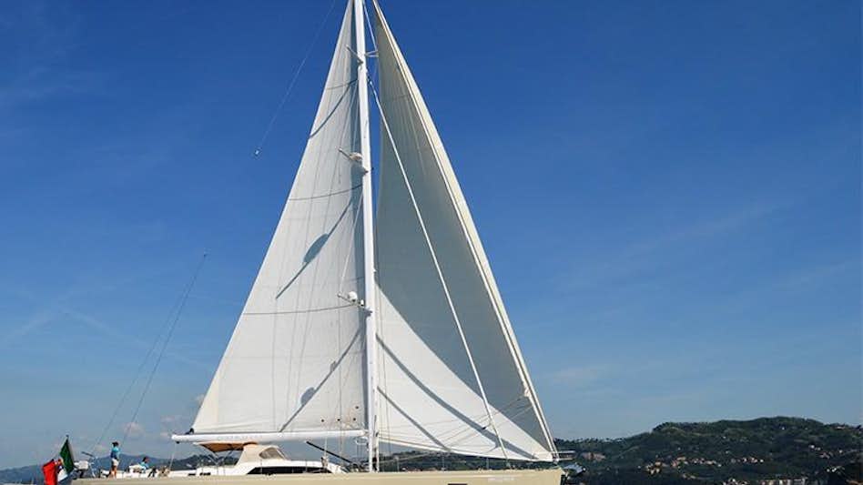a sailboat on the water aboard TERRA DI MEZZO 3 Yacht for Charter