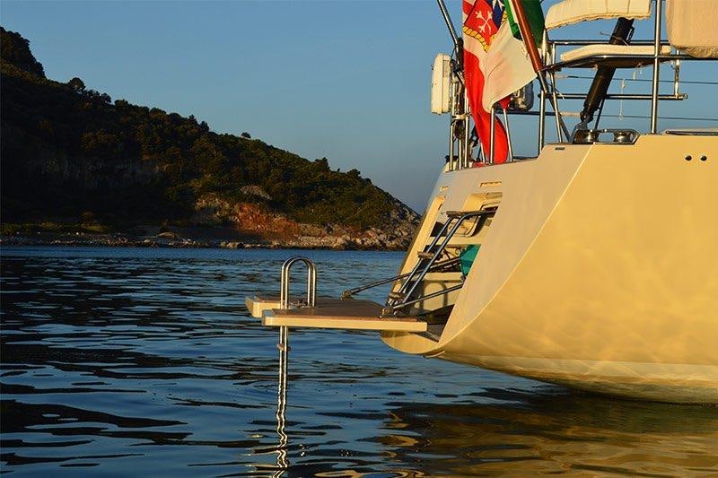 a sailboat on the water aboard TERRA DI MEZZO 3 Yacht for Charter