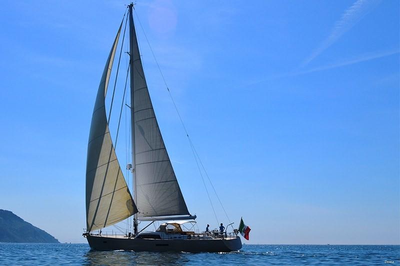 a sailboat on the water aboard TERRA DI MEZZO 3 Yacht for Charter