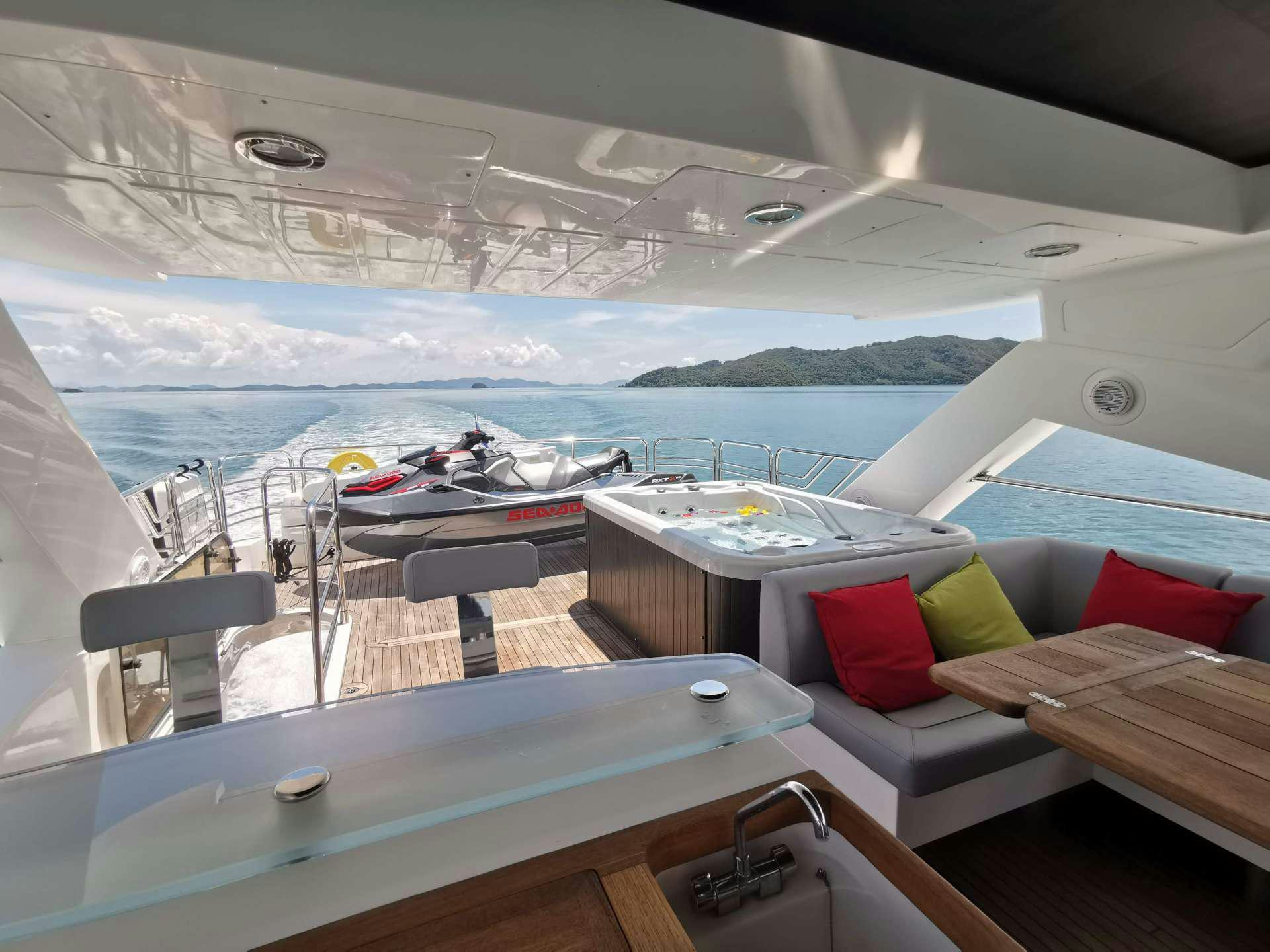 a boat with a view of the water and the land below aboard SYDNEY Yacht for Charter
