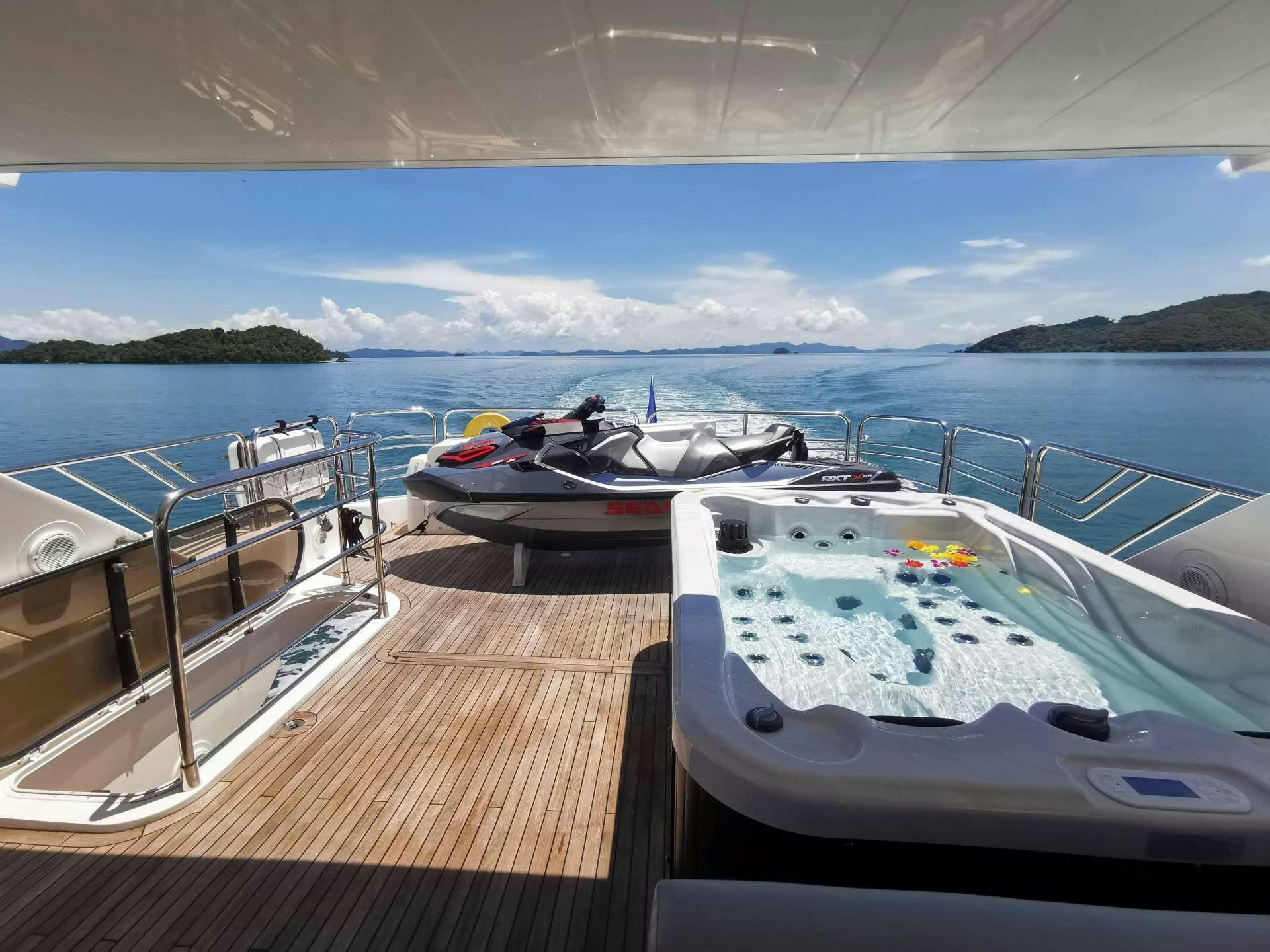 a boat on a dock aboard SYDNEY Yacht for Charter